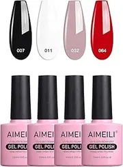 AIMEILI Soak Off UV LED Gel Nail Polish Multicolour/Mix Colour/Combo Colour Set Of 4pcs X 10ml - Kit Set 19