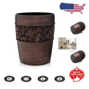 Compact 2.2 Gallon Bronze Trash Can - Stylish Waste Bin for Bathroom and Bedroom