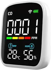 LAPOOH WiFi Digital LED DisplayDetector Portable Carbon Monoxide Tester Multifunctional Temperature and Humidity Test Meter ElectrochemicalSensor Household Air Quality Tester