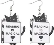 [YALLNASL] Christmas Birthday Gifts for Book Lovers Earrings Back to School Earrings Gifts for Sister Daughter Book Worm Earrings