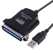 2 Pcs USB to Parallel 1284 36 Pin Printer Adapter Cable, Cable Length: 1m(Black)