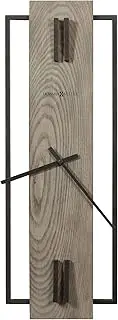 [Howard Miller] Cement City Oversized Wall Clock II 549-545 – Charcoal Gray Finish Wrought Iron Frame, Seaside Gray Finish Panel, Modern Home Décor, Quartz Movement