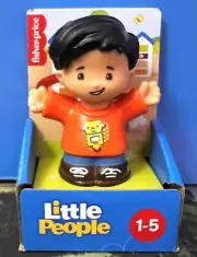 Fisher Price / Little People #HVT44 'KOBE' + Black Hair + Orange Shirt