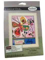 Dimensions Whimsy Applique Embroidery Kit Laugh Daily Butterfly Lori Siebert New