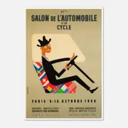 Galrie Vintage 1950s Salon de L'automobile Advertising Poster for Classic Car Lovers, Poster Only, A3 30 x 42cm (12 x 16inch)