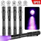 5x Uv Pen Light Flashlight 395nm Portable Led Blacklight Ultraviolet Penlight US