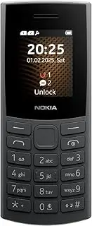[Nokia] 105 4G 2nd Edition (2024) (1.77 Inch Display, Removable 1450 mAh Battery, 128 MB Memory Expandable, Bluetooth 5.0, USB Type-C, 3.5 mm Jack Socket, Dual SIM, IP54, FM Radio) Charcoal