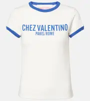 [Valentino] Valentino Logo cotton jersey T-shirt AU 14 white