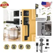 Easy Install Matte Black Lock Set – Stylish Door Handle with Deadbolt Security