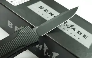 Benchmade OM™️ 黑鋁柄黑平刃 OTF 彈簧刀 - S30V鋼(Satin處理)-BENCH 4850BK