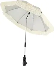 Baby Stroller Parasol Adjustable Baby Stroller Umbrella with Tassel Cute Clip On Sunshade Parasol UPF40 for Infant Toddler Children Buggy