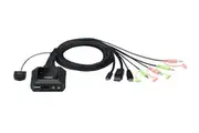 Aten 2-Port USB-C DisplayPort Hybrid Cable KVM Switch [CS52DP-AT]