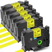 Compatible for Brother P-Touch Label Maker TZ TZe 651 Tape Cartridges Yellow × 6