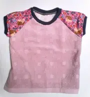 All natural, cotton toweling T shirt style dribble Bib/Coverall/Smock Hedgehog