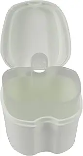 Dentojoy Denture Box in White Color - Dental Orthodontic Retainer Case | Teeth Storage Box, Denture Storage Case Fake Tooth Holder with Strainer (1)