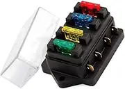 Gatuida Box 4 12v Fuse Block Automotive Fuse Block Waterproof Fuse Block Car Fuse Block Fuse Holder Box Automotive Fuse Holder Car Fuse Block Waterproof Pearlescent Fuse Box Set