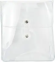 Daseeme Portable Transparent Plastic File Document Organizer Envelope with Snap & String Tie Closure for Bills, Invoices - Home, Office, School Storage Pouch