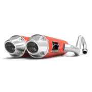 HMF Performance Can-Am Red Dual Full System Exhaust Euro Cap Maverick XDS Turbo