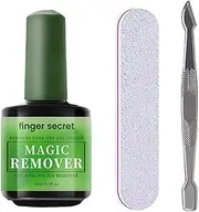 Gel Nail Polish Remover Kit, Fast Efficient Gel Polish Remover for Tough Gel, No Damage to nails Remove Soak Off Nail Gel Polish Portable Magic remover -0.5oz