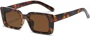[HCHES] Small Rectangle Sunglasses Women Retro Leopard Shades UV400 Men Square Sun Glasses
