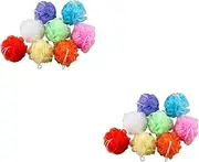 Healeved Sets Power Bath Shower Loofah Sponge Bath Ball Soft Mesh Reusable Body Scrubber Comfortable Exfoliating Lanyard for Easy Hanging Pcs