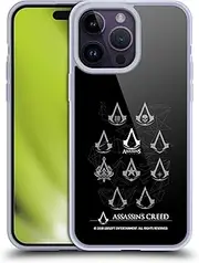 Head Case Designs Officially Licensed Assassin's Creed Legacy Logo Geometric Crest Soft Gel Case Compatible with Apple iPhone 14 Pro Max and Compatible with MagSafe Accessories