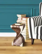 Single Twist stool side table Acacia wood Side Table/Corner Table Bar stool-Medium 50 cm height.