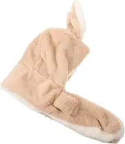 [CATIEBYE] Bunny Ears Scarf Plush Hat Warm Keeping Hat Cute Cartoon Hat Thick Warm Hat Hats Bonnet for Boy Hat for Plush Warm Hat Warm Hat Fluff Khaki