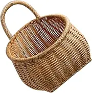 HOLIDYOYO Hanging Fruit Basket Woven Craft Storage Basket Wall Decor Vegetable Container Kitchen Accessory