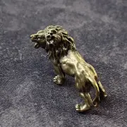 Lion Statues Brass Vintage Feng Shui Crafts Ornament for Desk Shelf Counter