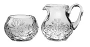Barski Hand Cut Mouth Blown Crystal - Sugar & Creamer Set - Made in Europe