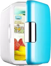 Mini Refrigerator 6L/8 Can Skincare Refrigerator Countertop Refrigerator Food Warmer & Beverage Cooler Compact, Portable, Quiet for Bedroom, Office, Car Only [Energy A+ Rating],A