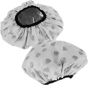 COOLHIYA 2pcs Heat Cap Hair Cap for Non-electric Self-heating Double Layer Waterproof Static Electricity Reduction Stylish Heart Pattern