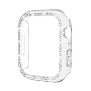 Nevenka Shiny Apple Watch Case Single Row Diamond for iWatch 8 7-Clear