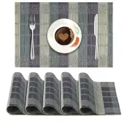 Bamboo Table Mats for Dining Table, Set of 6 Placemats, 45 x 30 cm, (AR1765)