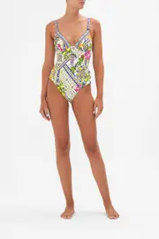 UNDERWIRE ONE PIECE WITH BUTTON DETAIL AMALFI AMORE