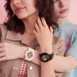 【CASIO 卡西歐】Baby-G 繽紛玩夏多層次立體運動錶-黑金/46mm 母親節 禮物(新版BA-110X-1A/舊版BA-110-1A)