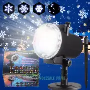 Christmas Snowflake Projector Snowfall Light In/ Outdoor LED Landscape Xmas Lamp