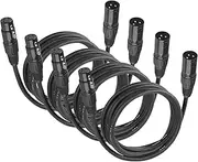jindaaudio XLR Cables, DMX Cable Male to Female (4Pack), XLR Microphone Cable 10ft/3m Wire Extension Connectors, Light DMX Terminator 3 Pin Connector for Stage Lights DMX Signal Connection