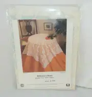 Quaker Lace Table Topper 36" Ribbons & Bows NOS Original Package Natural Round