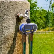 Dual Water Outlets Garden Watering Tap Faucet Timer for Lawn Farmland 0.5 PSI