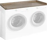 Washer Dryer Countertop, Laundry Countertop with Edge Rails, 27.5" Depth x 54" Washer and Dryer Covers for the top, for for Laundry Room Organization and Storage（Knife wood color）