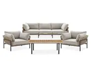 Sierra Outdoor 3 Seater Sofa, 2 Lounge Chairs & Coffee Table Set