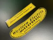 WESTERN ELECTRIC MIRROPHONIC AND ELECTRICAL RESEARCH WATER SLIDE DECAL STICKER