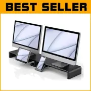 Compact Adjustable Monitor Stand Riser with Multi-functional Features - 2-Pack