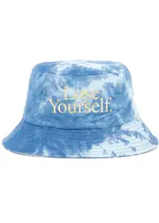 Rabanne X Peter Saville Lose Yourself Cotton Bucket hat - Blue One Size