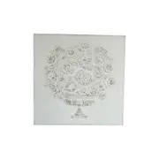 Darlin Bowl of Flowers Metal Hanging Wall Art Square Home Decor White 93x93cm