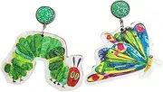 [Caiyao] Handmade Lovely Sitting Frog Dangle Earrings Cute Green Frogs Snails Caterpillar Earring Acrylic Cartoon Animal Drop Earrings for Women Aesthetic Gifts