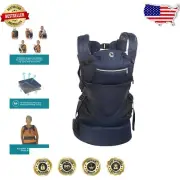 Comfortable Newborn to Toddler Carrier with 5 Positions & Sunshade - Cosmos Navy
