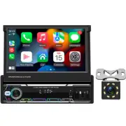 Retractable Screen Car Stereo Touch Screen Bluetooth Radio Player 8LED Camera